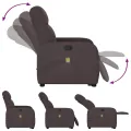 Fauteuil inclinable de massage Marron foncé Tissu