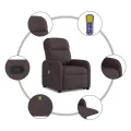 Fauteuil inclinable de massage Marron foncé Tissu