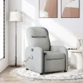 Fauteuil de massage inclinable gris nuage tissu