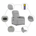 Fauteuil de massage inclinable gris nuage tissu