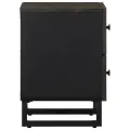 Table de chevet noir 40x33x46 cm bois de manguier solide
