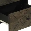 Table de chevet noir 40x33x46 cm bois de manguier solide