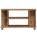 Meuble TV avec roulettes vieux bois 80x40x45 cm bois ingénierie