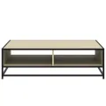 Table basse chêne sonoma 100x100x30 cm bois d'ingénierie/métal