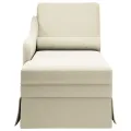 Fauteuil long avec traversin et accoudoir droit crème velours