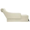 Fauteuil long avec traversin et accoudoir droit crème velours