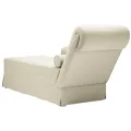 Fauteuil long avec traversin et accoudoir droit crème velours