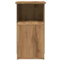 Table d'appoint chêne artisanal 36x30x56 cm bois d'ingénierie