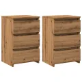 Tables de chevet 2 pcs chêne artisanal bois d'ingénierie