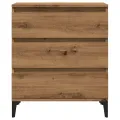Buffet chêne artisanal 60x35x70 cm bois d'ingénierie