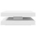 Table basse rotative à 360 degrés blanc 90x90x34,5 cm