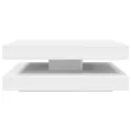 Table basse rotative à 360 degrés blanc 90x90x34,5 cm