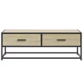 Table basse chêne sonoma 100x50x35cm bois d'ingénierie et métal