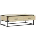 Table basse chêne sonoma 100x50x35cm bois d'ingénierie et métal