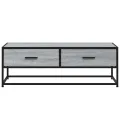 Table basse sonoma gris 100x50x35 cm bois d'ingénierie et métal