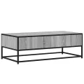 Table basse sonoma gris 100x50x35 cm bois d'ingénierie et métal