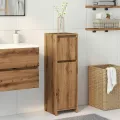 Armoire de bain chêne artisanal 30x30x95 cm bois d'ingénierie
