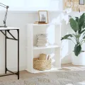 Bibliothèque à 3 niveaux blanc 60x30x80 cm bois d'ingénierie