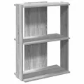 Bibliothèque 3 niveaux sonoma gris 60x30x80cm bois d'ingénierie