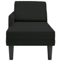 Fauteuil long avec coussin et accoudoir droit noir velours