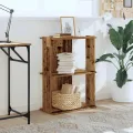 Bibliothèque à 3 niveaux vieux bois 60x30x80 cm bois ingénierie