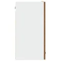Armoire murale de cuisine avec porte en verre vieux bois