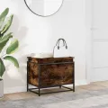 Boîte de rangement avec couvercle chêne fumé bois d'ingénierie