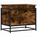 Boîte de rangement avec couvercle chêne fumé bois d'ingénierie