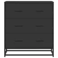 Buffet noir 68x35x76 cm bois d'ingénierie et métal