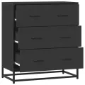 Buffet noir 68x35x76 cm bois d'ingénierie et métal