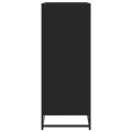 Meuble à chaussures noir 75x38x97,5 cm bois d'ingénierie métal