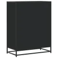 Meuble à chaussures noir 75x38x97,5 cm bois d'ingénierie métal