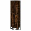 Buffet haut chêne fumé 35,5x35x139 cm bois d'ingénierie métal