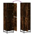 Buffet haut chêne fumé 35,5x35x139 cm bois d'ingénierie métal