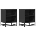 Tables de chevet 2 pcs noir 40x31x50 cm bois d'ingénierie métal