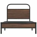 Cadre de lit sans matelas 90x200cm chêne marron bois ingénierie