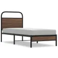 Cadre de lit sans matelas 80x200cm chêne marron bois ingénierie