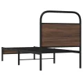 Cadre de lit sans matelas 80x200cm chêne marron bois ingénierie