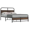 Cadre de lit sans matelas 135x190 cm chêne marron