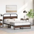 Cadre de lit sans matelas 135x190 cm chêne marron