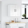 Armoire murale de cuisine Kalmar blanc brillant bois ingénierie