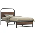 Cadre de lit sans matelas 90x190cm chêne marron bois ingénierie
