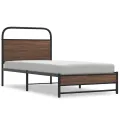 Cadre de lit sans matelas 90x190cm chêne marron bois ingénierie