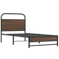 Cadre de lit sans matelas 90x190cm chêne marron bois ingénierie