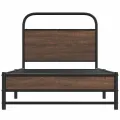Cadre de lit sans matelas 90x190cm chêne marron bois ingénierie