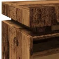 Armoires de chevet et lumières LED 2pcs vieux bois 40x39x48,5cm