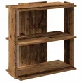 Bibliothèque à 3 niveaux vieux bois 60x30x60 cm bois ingénierie