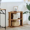 Bibliothèque à 3 niveaux vieux bois 60x30x60 cm bois ingénierie