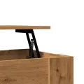 Table basse chêne artisanal 101x49x52 cm bois d'ingénierie
