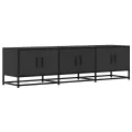 Meuble TV noir 150x35x41 cm bois d'ingénierie et métal